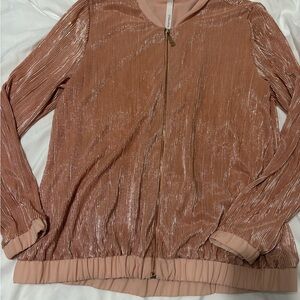 Collection B Metallic Rose Bomber Jacket